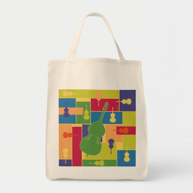 Dubbelbas Colorblocks-väska Tygkasse (Framsidan)