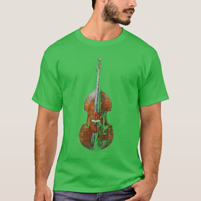 Dubbelbas Musik Instrument Konst Dubbelbas frien T Shirt (Framsida)