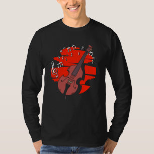 Dubbelbas Musiknoter Jazzmusik Kontrabas Spela T Shirt