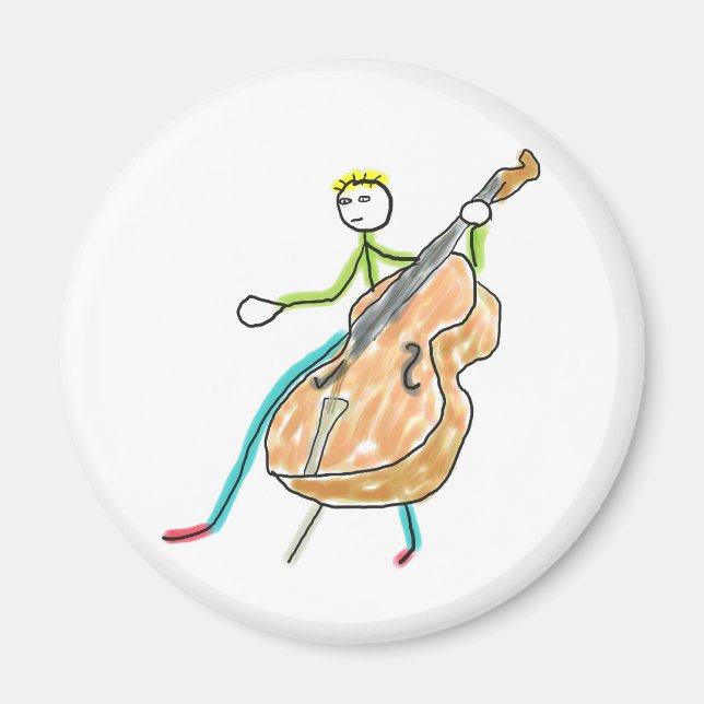Dubbelbas Stickman Magnet (Framsidan)