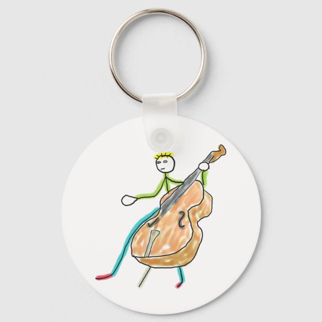 Dubbelbas Stickman Nyckelring (Framsida)