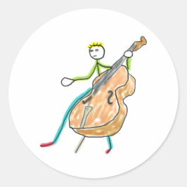 Dubbelbas Stickman Runt Klistermärke