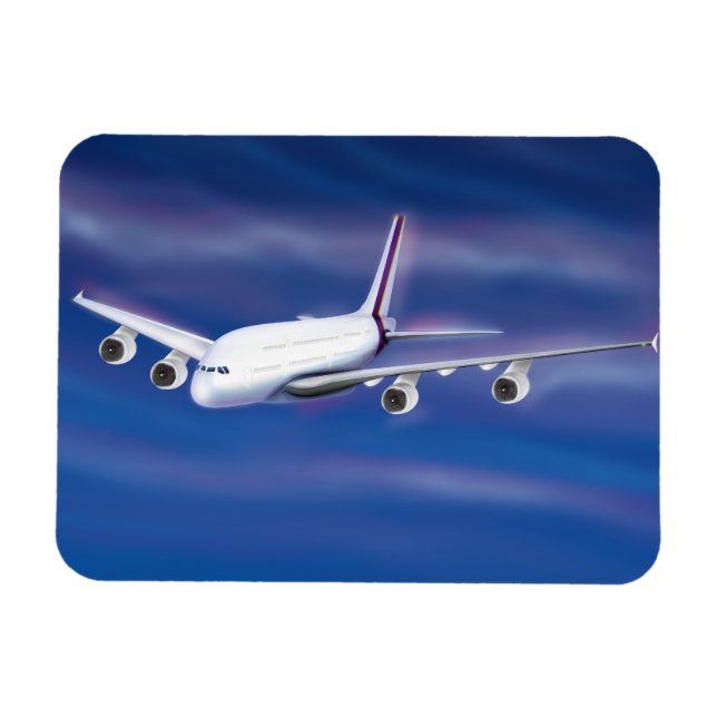 Dubbeldeckad kommersiell flygplan magnet (Horisontell)