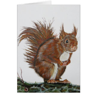 Dubbele kaart Eekhoorn. Hälsningskort