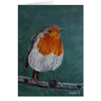 Dubbele kaart Roodborst. Hälsningskort