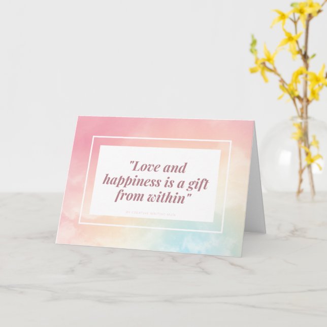 Dubbele wenskaart kort (Gul blomma)