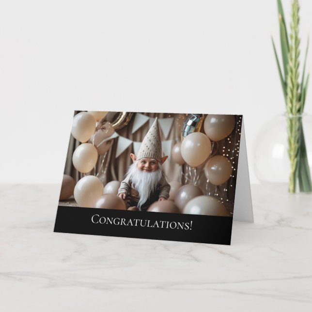 Dubbele wenskaart verjaardag kort (Framsida)