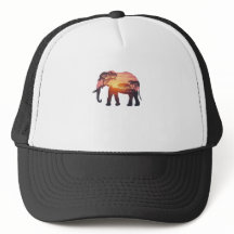 Dubbelexponerad Elefantsiluett Design – Savann