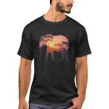 Dubbelexponerad Elefantsiluett Design – Savann