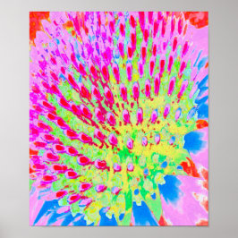 Dubbelfärgad Abstrakt för regnbåge, kolv Poster