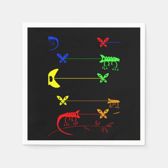 Dubbelfärgad regnbåge Chameleon Party Pappra blöjo Pappersservett (Framsidan)