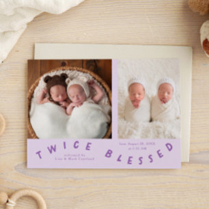 Dubbelfärgad typografi Lilac Birth Meddelande