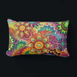 Dubbelfärgade konsthändelsformer Mönster Lumbarkudde<br><div class="desc">En spricka av konsthungliga blomformer och snurrande hjul i många vibrerande och spännande färg. Många olika former och mönster med petaler och cirklar och mer överlappar varandra i detta art nouveau prydnadsformaterade mönster. Ett stort antal ljusa och djärva färg ge i detta mönster upphetsning och roligt som brinner av liv....</div>