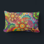 Dubbelfärgade konsthändelsformer Mönster Lumbarkudde<br><div class="desc">En spricka av konsthungliga blomformer och snurrande hjul i många vibrerande och spännande färg. Många olika former och mönster med petaler och cirklar och mer överlappar varandra i detta art nouveau prydnadsformaterade mönster. Ett stort antal ljusa och djärva färg ge i detta mönster upphetsning och roligt som brinner av liv....</div>