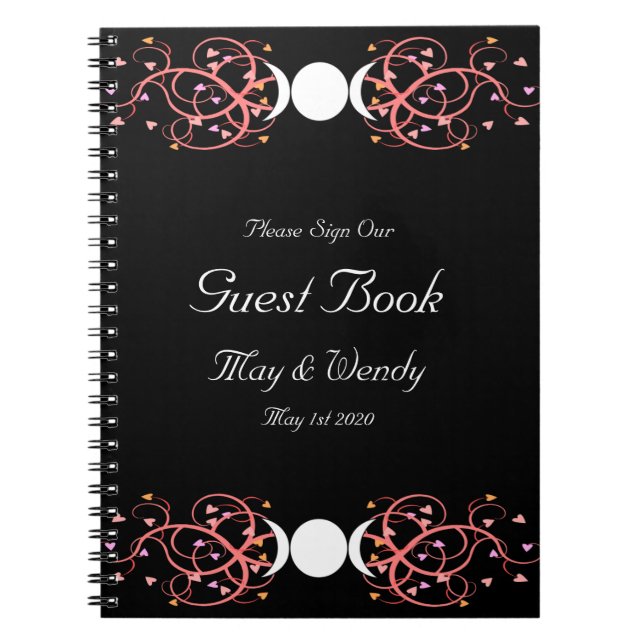 DubbelgudinnaWiccan lesbisk Handfasting Guestbook Anteckningsbok Med Spiral (Framsidan)