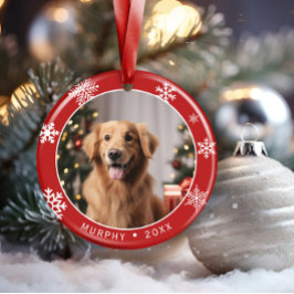 Dubbelhäftad hundfoto- minnessmycke julgranskula