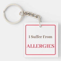 Dubbelhäftad nyckelring - Jag lider av allergier