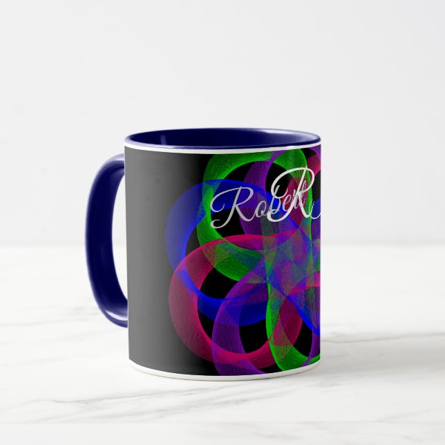Dubbelloop Mesh Geometrisk Kaffemugge Mugg (Framsida vänster)