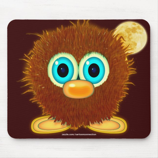 Dubbelpil Cute Wuzzy Butt & Måne, Kids Mousepad Musmatta (Framsidan)