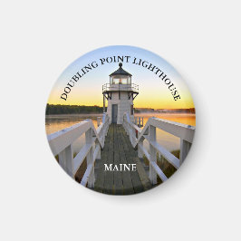 Dubbelpunkts fyr, Maine Round Magnet