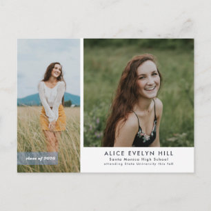 Dubbelrams examenskort meddelande vykort