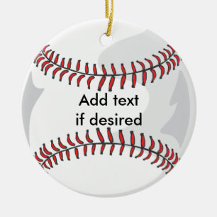 Dubbelsidig baseballprydnad julgransprydnad keramik