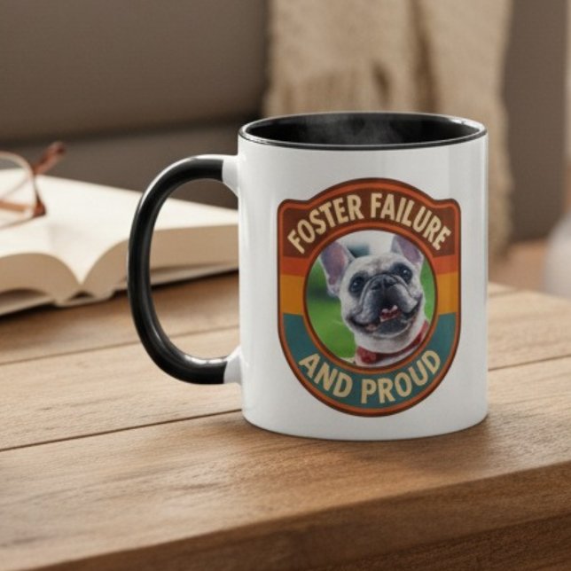 Dubbelsidig ”Foster Failure” Husdjursfoto Mugg (Animal foster supporter pet photo mug)