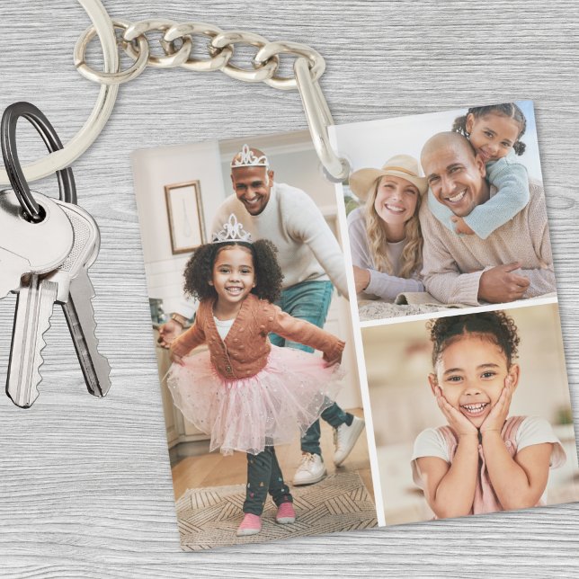 Dubbelsidig fotokollagebild (Double Sided Photo Collage Picture Keychain )