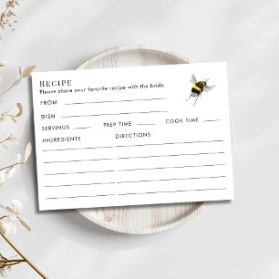 Dubbelsidig Honey Bee Bröllopsdusch Recept Tilläggskort