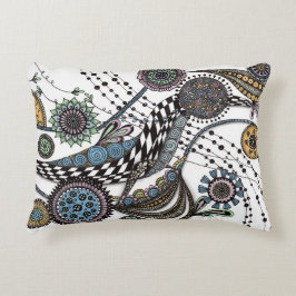 Dubbelsidig Konstnärlig Zentangle Optisk Illusion Prydnadskudde