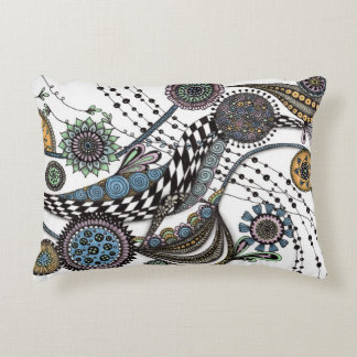 Dubbelsidig Konstnärlig Zentangle Optisk Illusion Prydnadskudde
