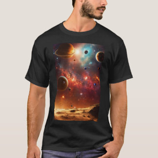 Dubbelsidig kosmetisk ballong: Planets Måne T-Shir T Shirt