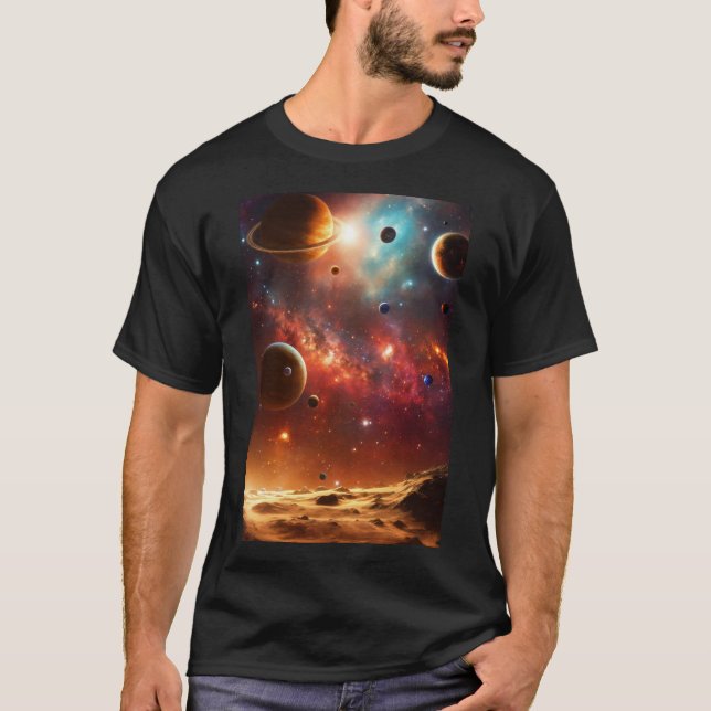 Dubbelsidig kosmetisk ballong: Planets Måne T-Shir T Shirt (Framsida)
