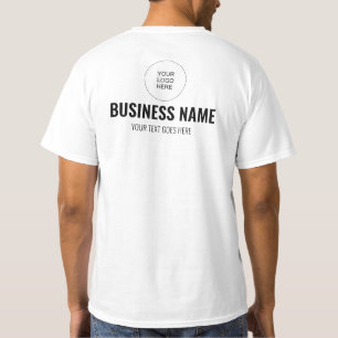 Dubbelsidig Logotyp Design Tryck Staff Medlem Mäns T Shirt