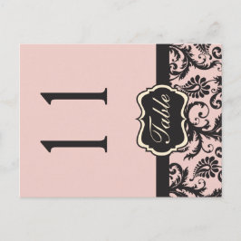 Dubbelsidig rosafärgad och grå damast Bordskort Nu