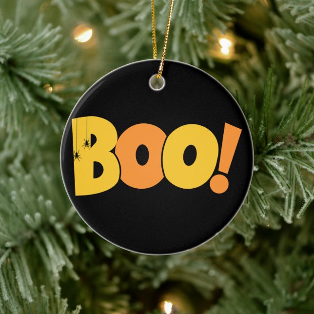 Dubbelsidig söt spöke God Halloween  Julgransprydnad Keramik (Träd)