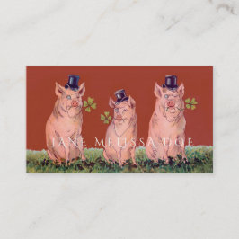 Dubbelsidig visitkort för roliga grisar