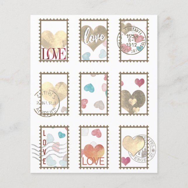 Dubbelsidiga franska hjärtajubileumsmärken 1 x 1,5 (Framsida)