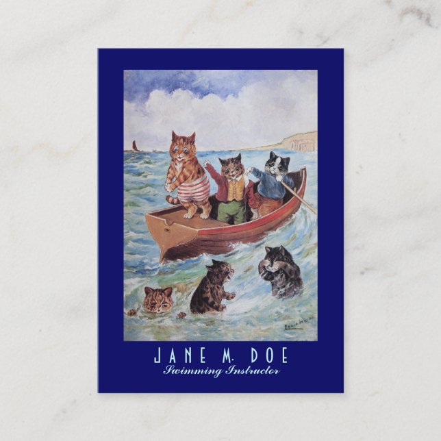 Dubbelsidiga simninginstruktör-/kanothyror - visitkort (Framsida)