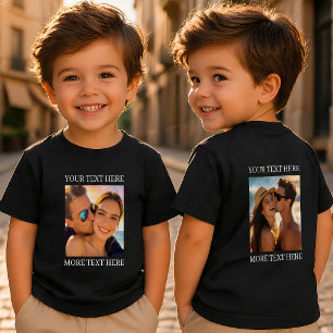 Dubbelsidiga T-shirts, Anpassad Foto och Text T Shirt