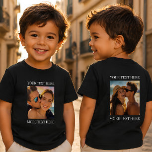 Dubbelsidiga T-shirts, Anpassad Foto och Text T Shirt