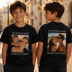 Dubbelsidiga T-shirts, Anpassad Foto och Text T Shirt