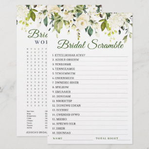 DUBBELSIDIGT Vita Rosor Blommig Bröllopsfest Lek
