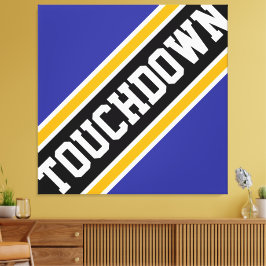 DUBBELT DUBBELT Svart Tävla Gult Rand Canvastryck