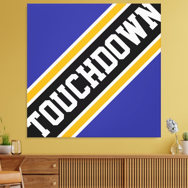 DUBBELT DUBBELT Svart Tävla Gult Rand Canvastryck (Insitu (Vardagsrum))