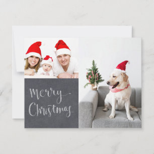 Dubbelt foto för Chalk-design i god jul Julkort