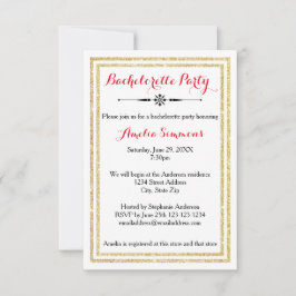 Dubbelt guldtrim - 3x5 möhippeinbjudan inbjudningar