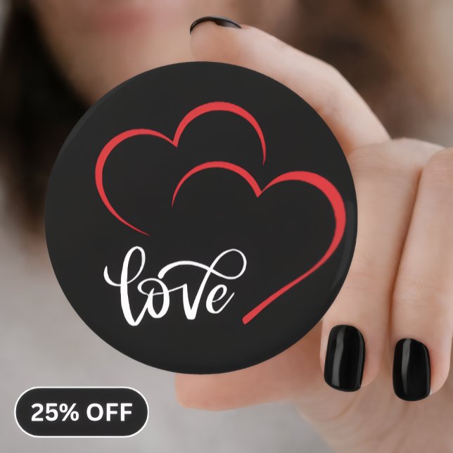 Dubbelt hjärta 'Kärlek' märke/knapp Flasköppnare (Skapare uppladdad)