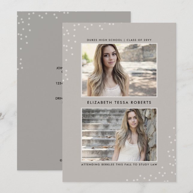 Dubbelt knutet till Earthy Studenten Inbjudningar (Fram/baksida)