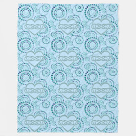 Dubbelt laminerat hjärta - Sömlösa punkter Mönster Fleecefilt